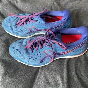 ASICS Women's Blue Running Sneakers with Pink Details